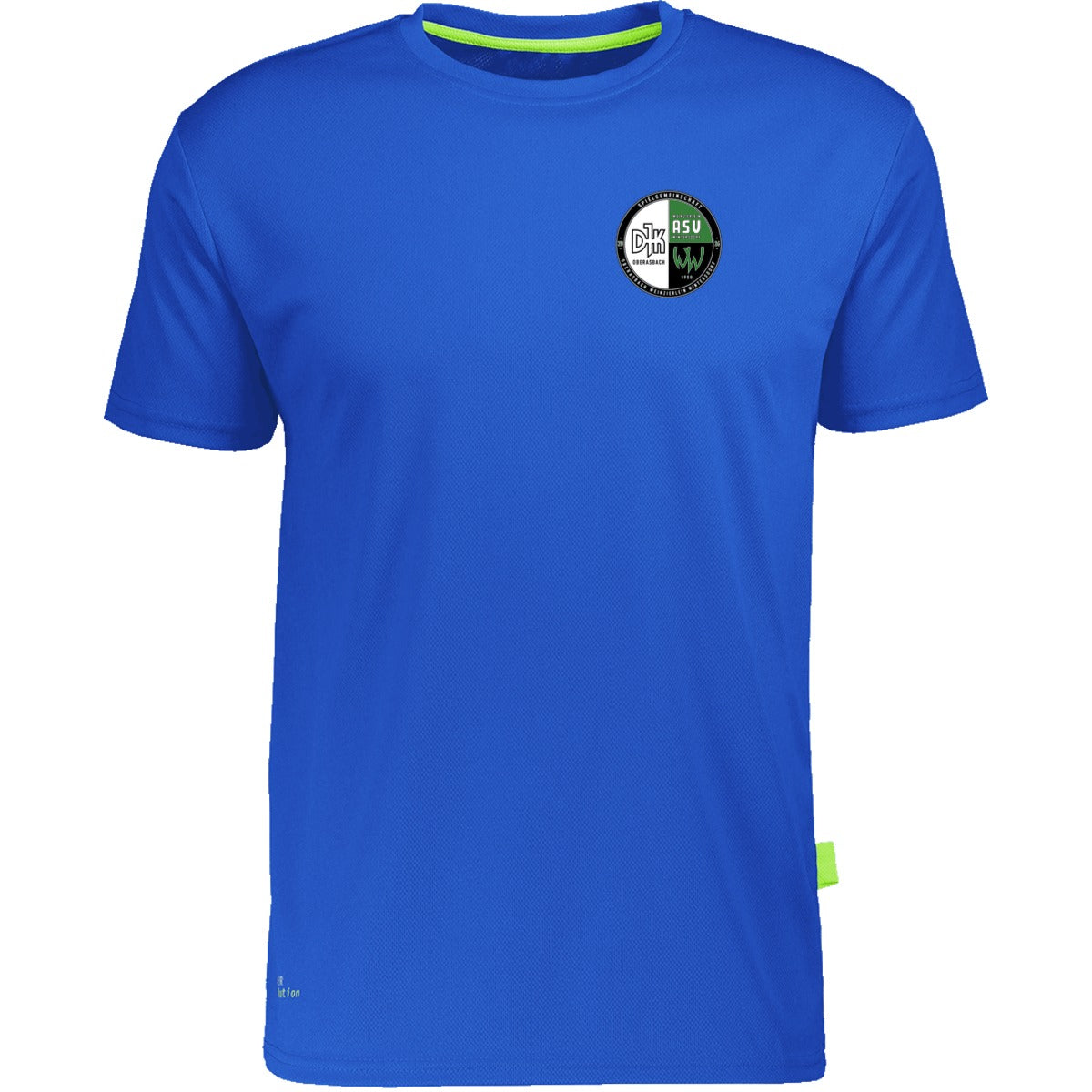 Nachhaltiges Herren Laufshirt aus 100% recyceltem Polyester CN160 – Vereinslogo herzseitig Royal Blue Vorderseite