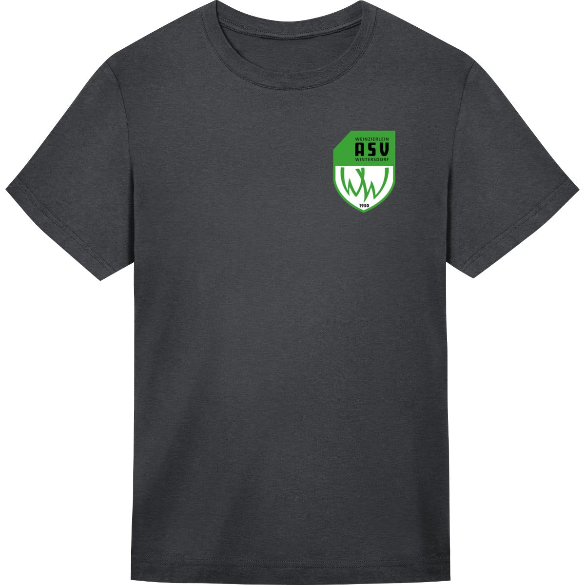 Unisex T-Shirt Freestyler STTU788 – ASV-Wappen herzseitig Dark Heather Grey Vorderseite