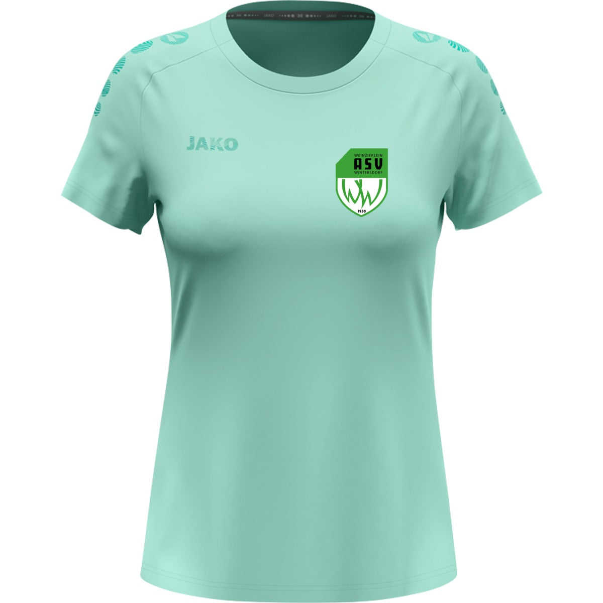 JAKO Damen T-Shirt Light Flow 6176W – ASV-Wappen herzseitig Minze Vorderseite