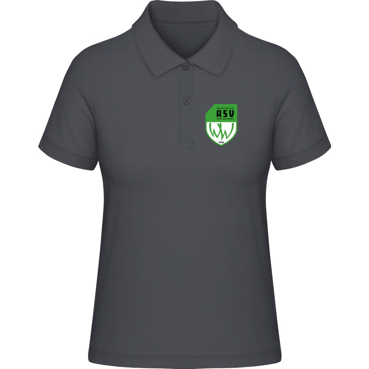 HAKRO Damen Poloshirt Classic H0110 – ASV-Wappen herzseitig Anthrazit Vorderseite
