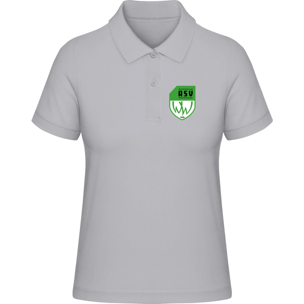 HAKRO Damen Poloshirt Classic H0110 – ASV-Wappen herzseitig Ash meliert Vorderseite