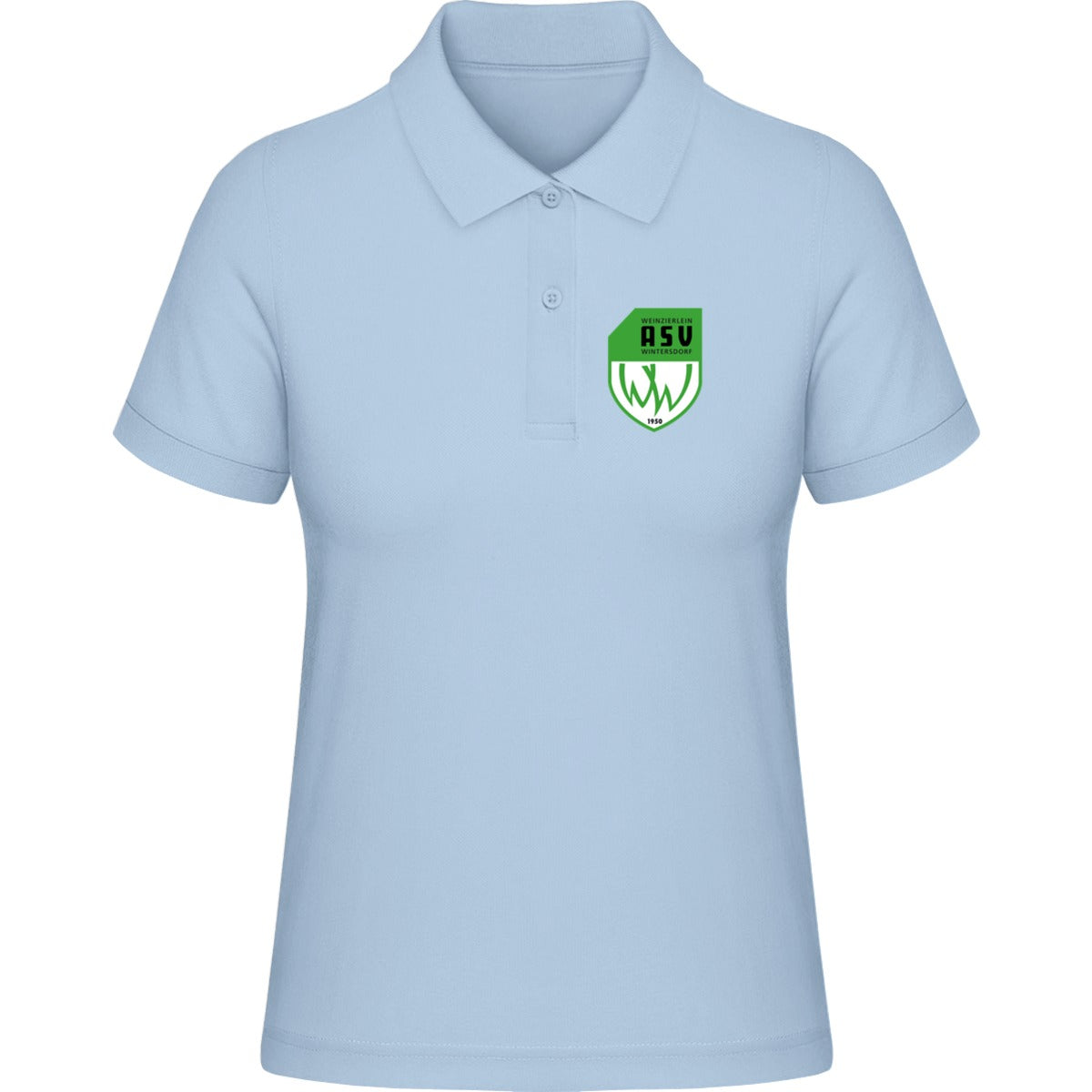 HAKRO Damen Poloshirt Classic H0110 – ASV-Wappen herzseitig Eisblau Vorderseite