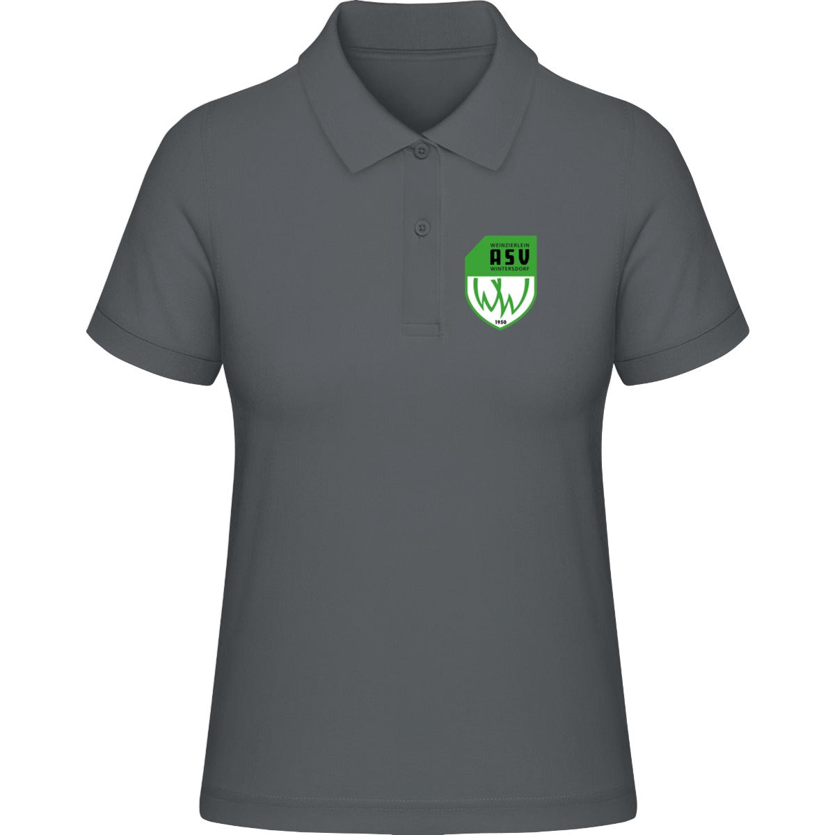HAKRO Damen Poloshirt Classic H0110 – ASV-Wappen herzseitig Graphit Vorderseite
