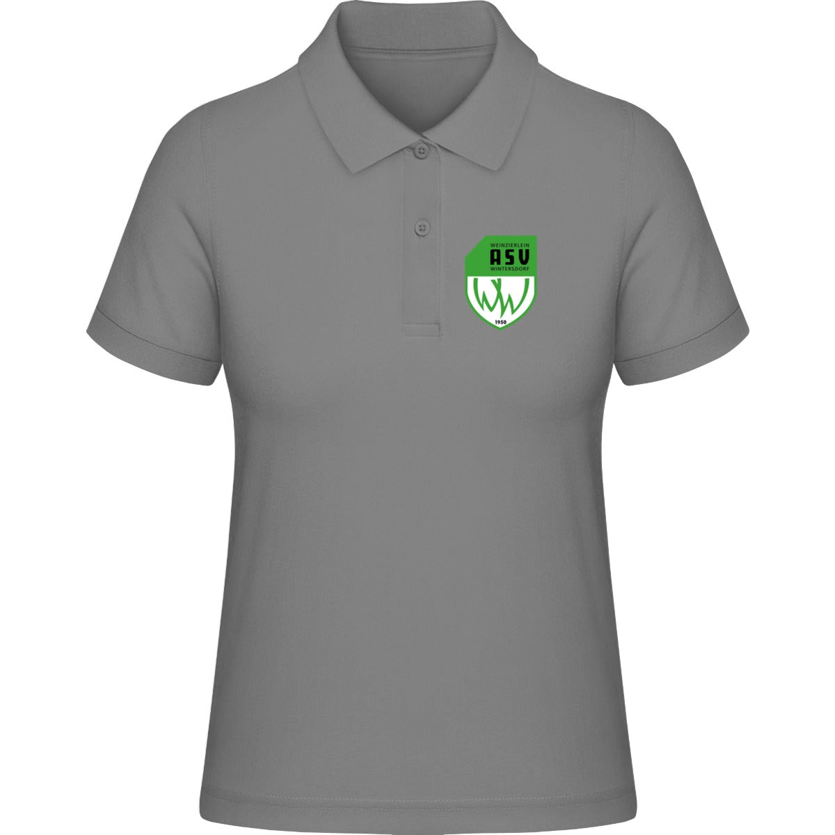 HAKRO Damen Poloshirt Classic H0110 – ASV-Wappen herzseitig Grau Meliert Vorderseite