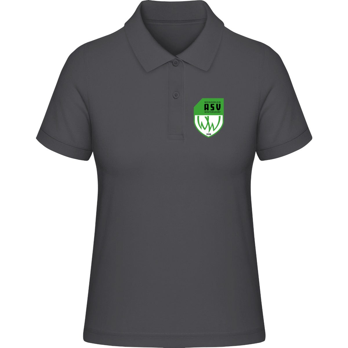 HAKRO Damen Poloshirt Classic H0110 – ASV-Wappen herzseitig Karbongrau Vorderseite