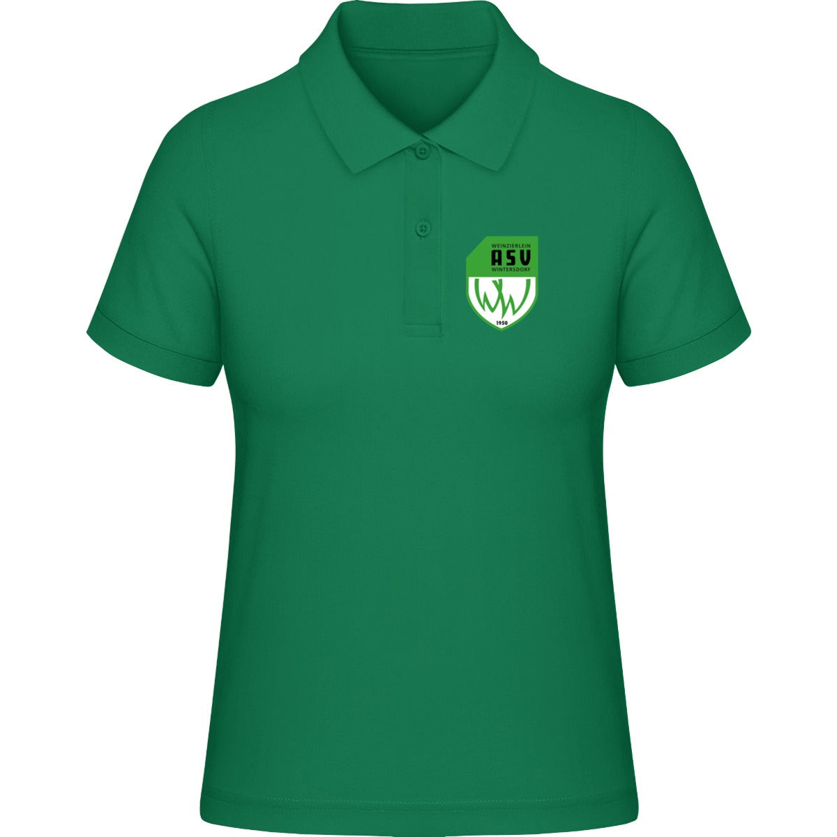 HAKRO Damen Poloshirt Classic H0110 – ASV-Wappen herzseitig Kellygrün Vorderseite