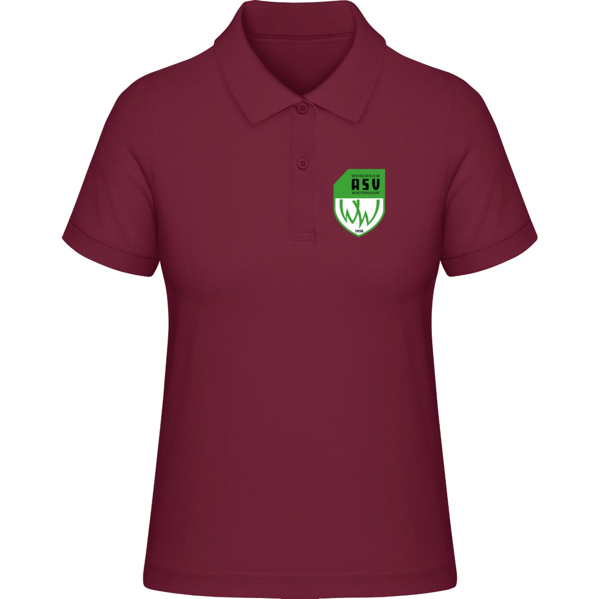 HAKRO Damen Poloshirt Classic H0110 – ASV-Wappen herzseitig Weinrot Vorderseite