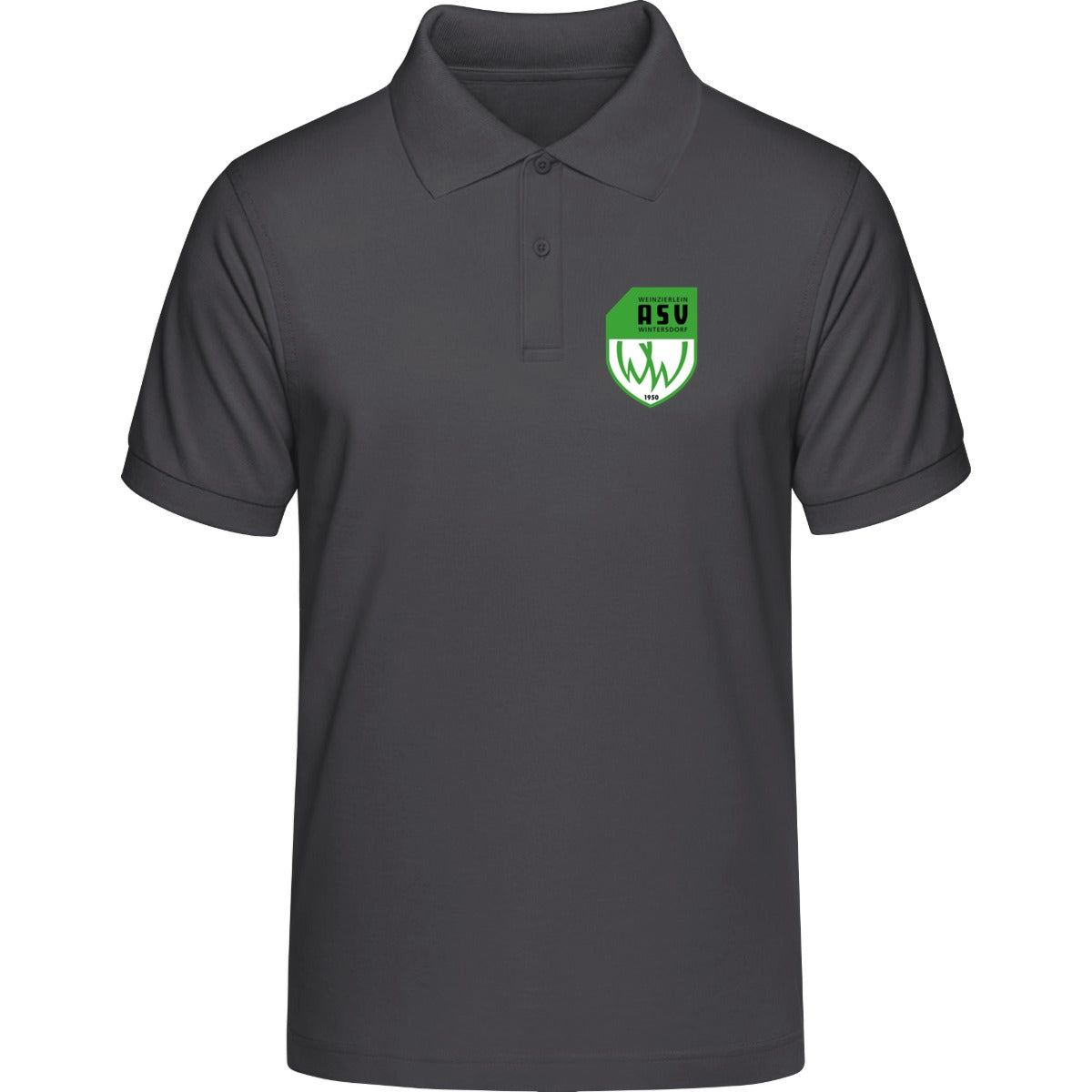 HAKRO Poloshirt MIKRALINAR H0816 – ASV-Wappen herzseitig Anthrazit meliert Vorderseite