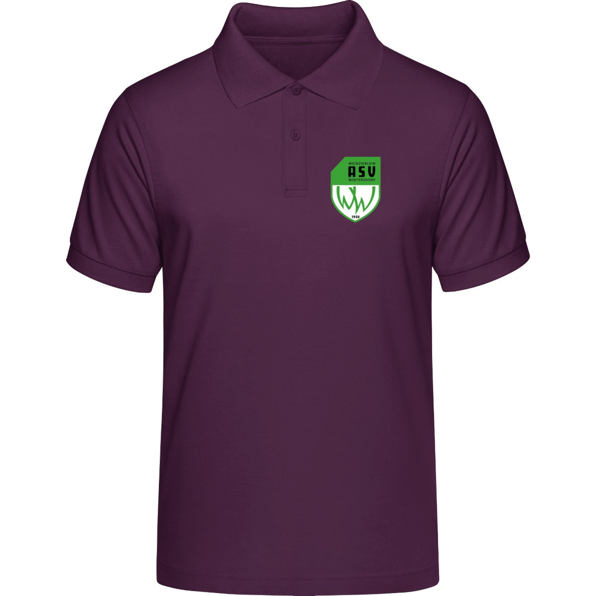 HAKRO Poloshirt MIKRALINAR H0816 – ASV-Wappen herzseitig Aubergine Vorderseite