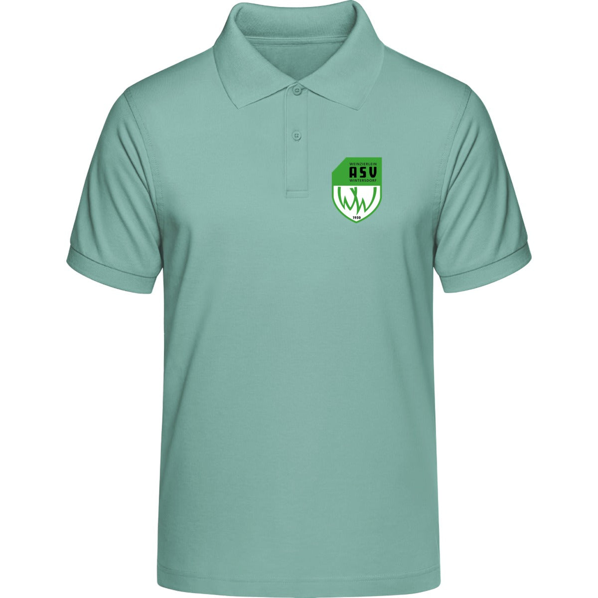 HAKRO Poloshirt MIKRALINAR H0816 – ASV-Wappen herzseitig Eisgrün Vorderseite