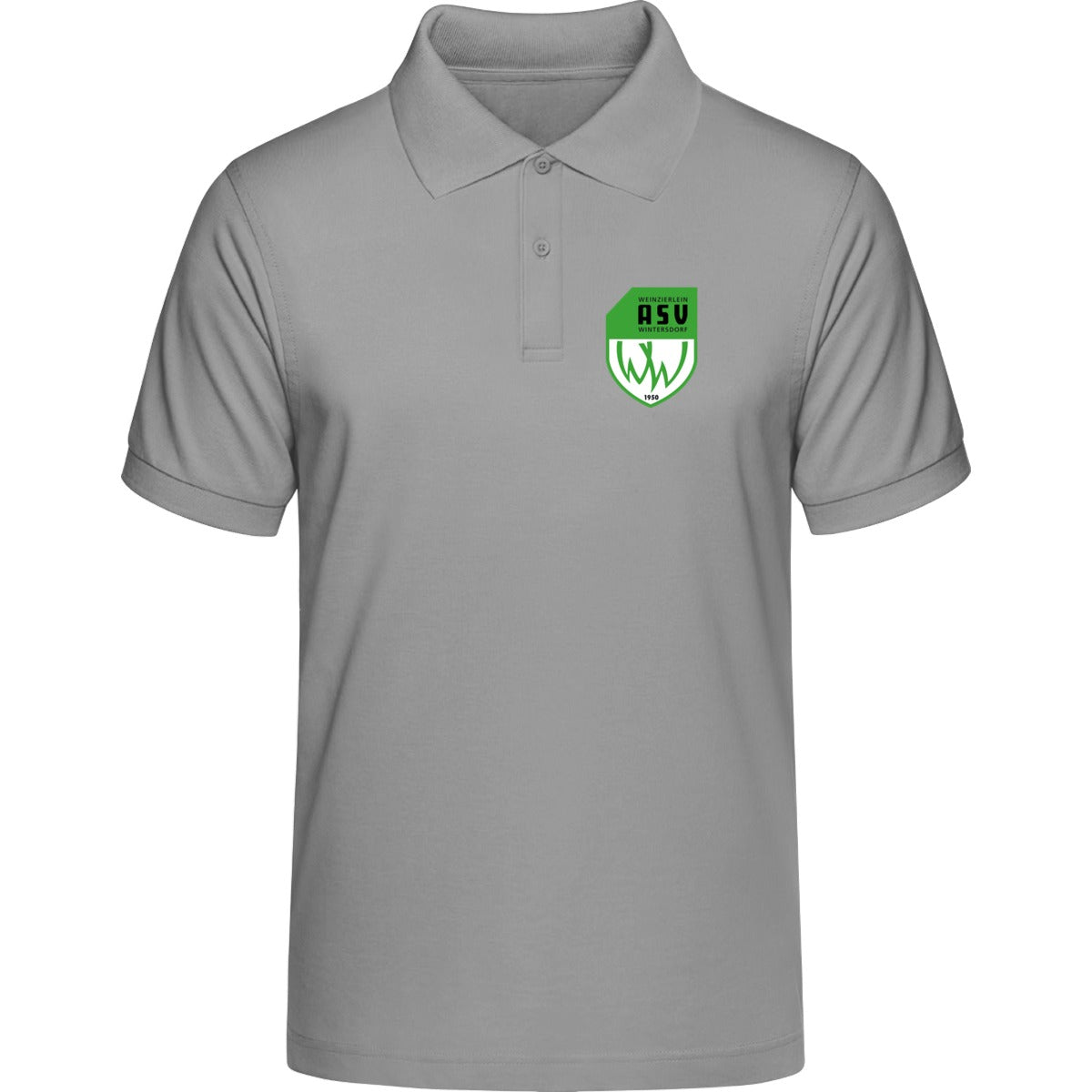 HAKRO Poloshirt MIKRALINAR H0816 – ASV-Wappen herzseitig Grau Meliert Vorderseite