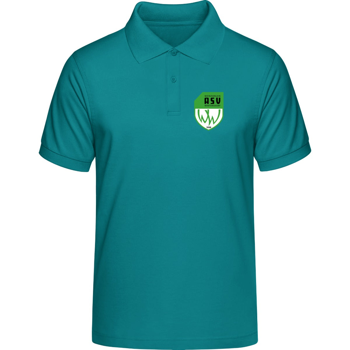 HAKRO Poloshirt MIKRALINAR H0816 – ASV-Wappen herzseitig Smaragd Vorderseite