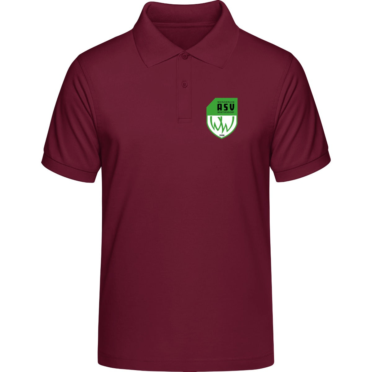 HAKRO Poloshirt MIKRALINAR H0816 – ASV-Wappen herzseitig Weinrot Vorderseite