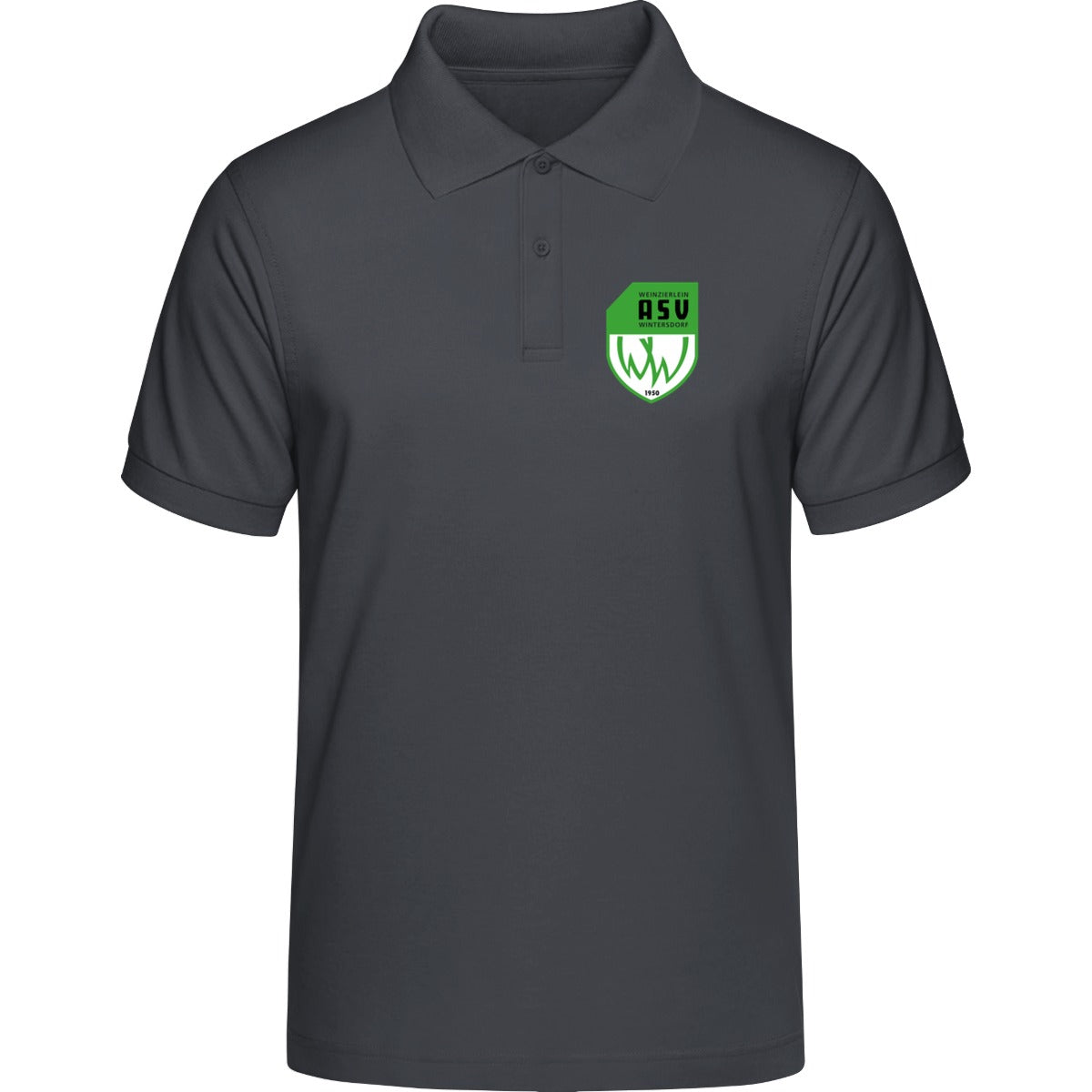 HAKRO POLOSHIRT CLASSIC H0810 – ASV-Wappen herzseitig Anthrazit Vorderseite