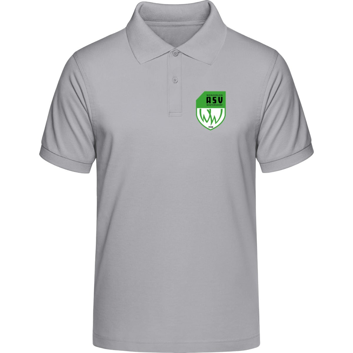 HAKRO POLOSHIRT CLASSIC H0810 – ASV-Wappen herzseitig Ash meliert Vorderseite