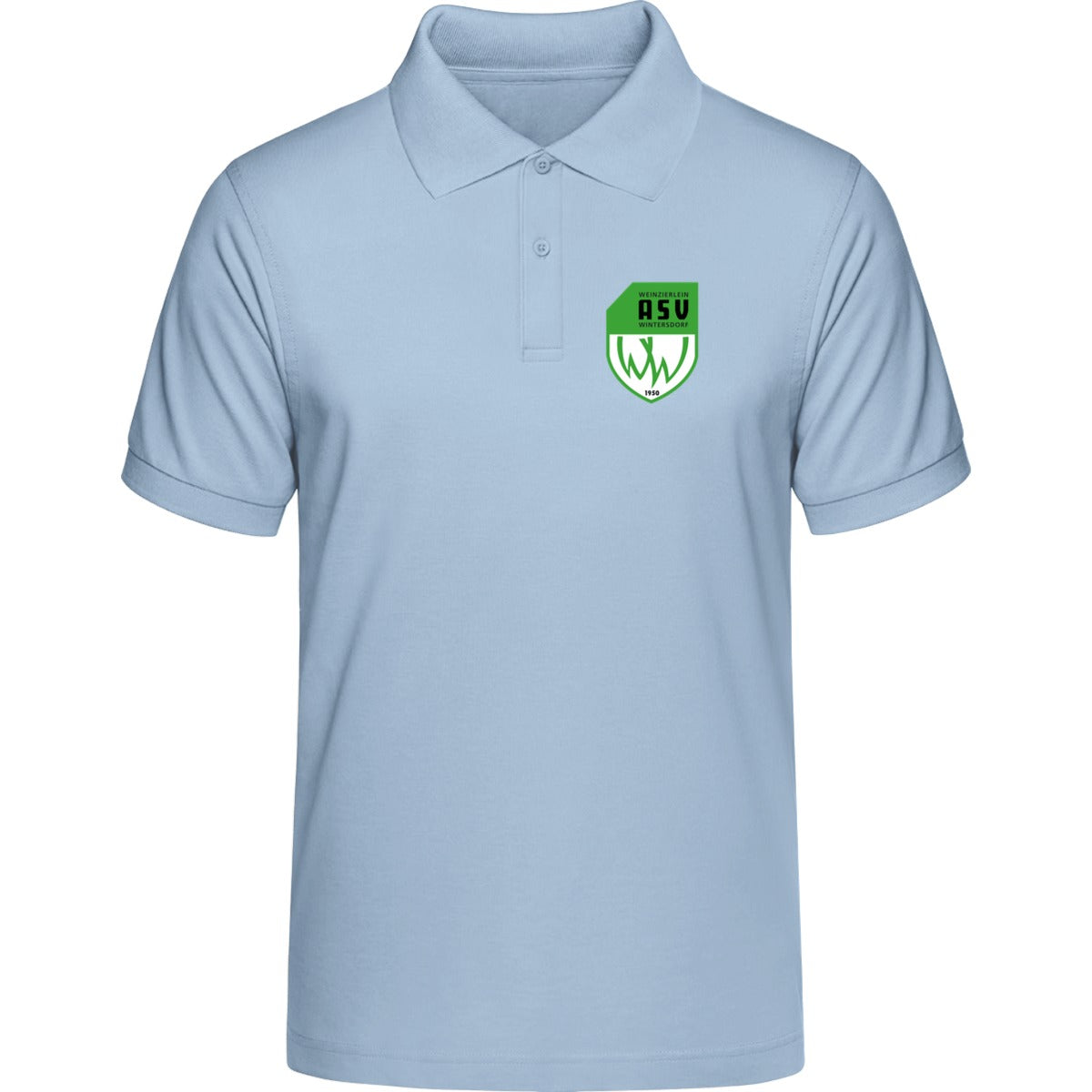 HAKRO POLOSHIRT CLASSIC H0810 – ASV-Wappen herzseitig Eisblau Vorderseite