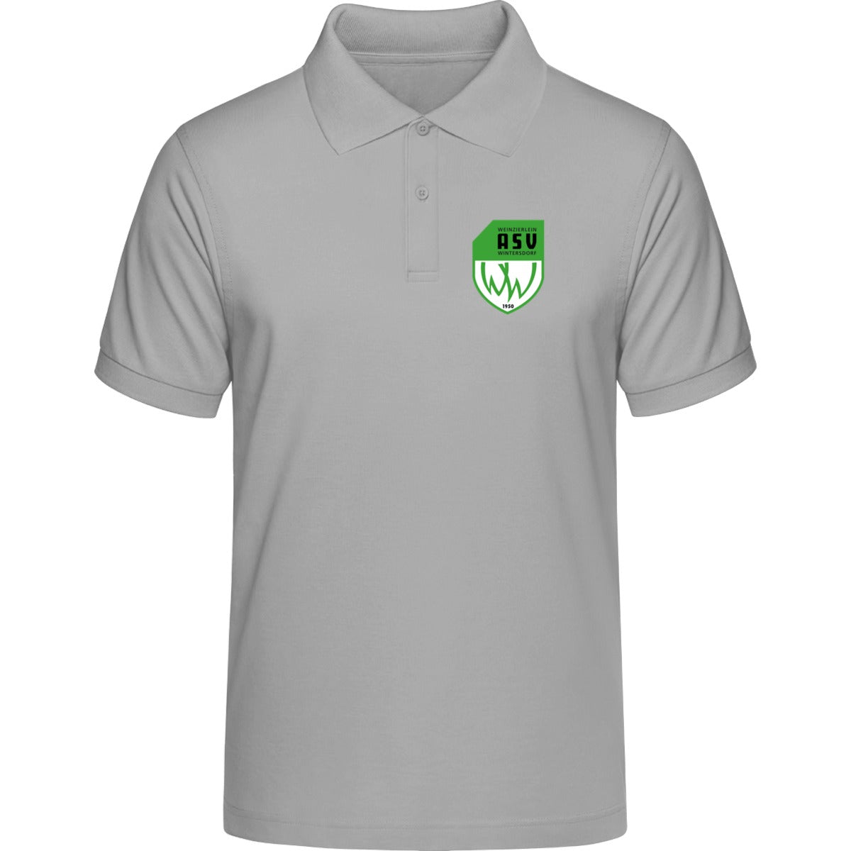 HAKRO POLOSHIRT CLASSIC H0810 – ASV-Wappen herzseitig Graumeliert Vorderseite