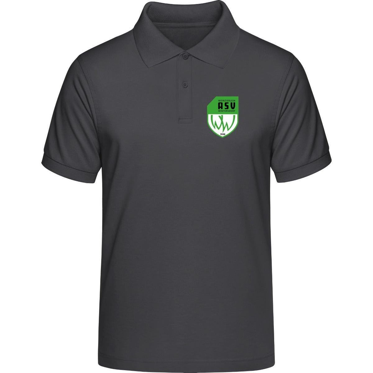 HAKRO POLOSHIRT CLASSIC H0810 – ASV-Wappen herzseitig Karbongrau Vorderseite