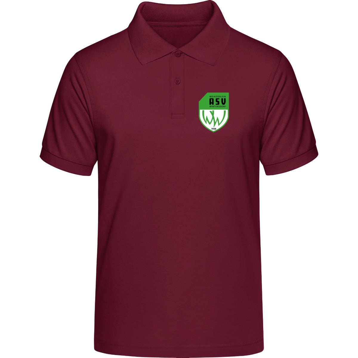 HAKRO POLOSHIRT CLASSIC H0810 – ASV-Wappen herzseitig Weinrot Vorderseite