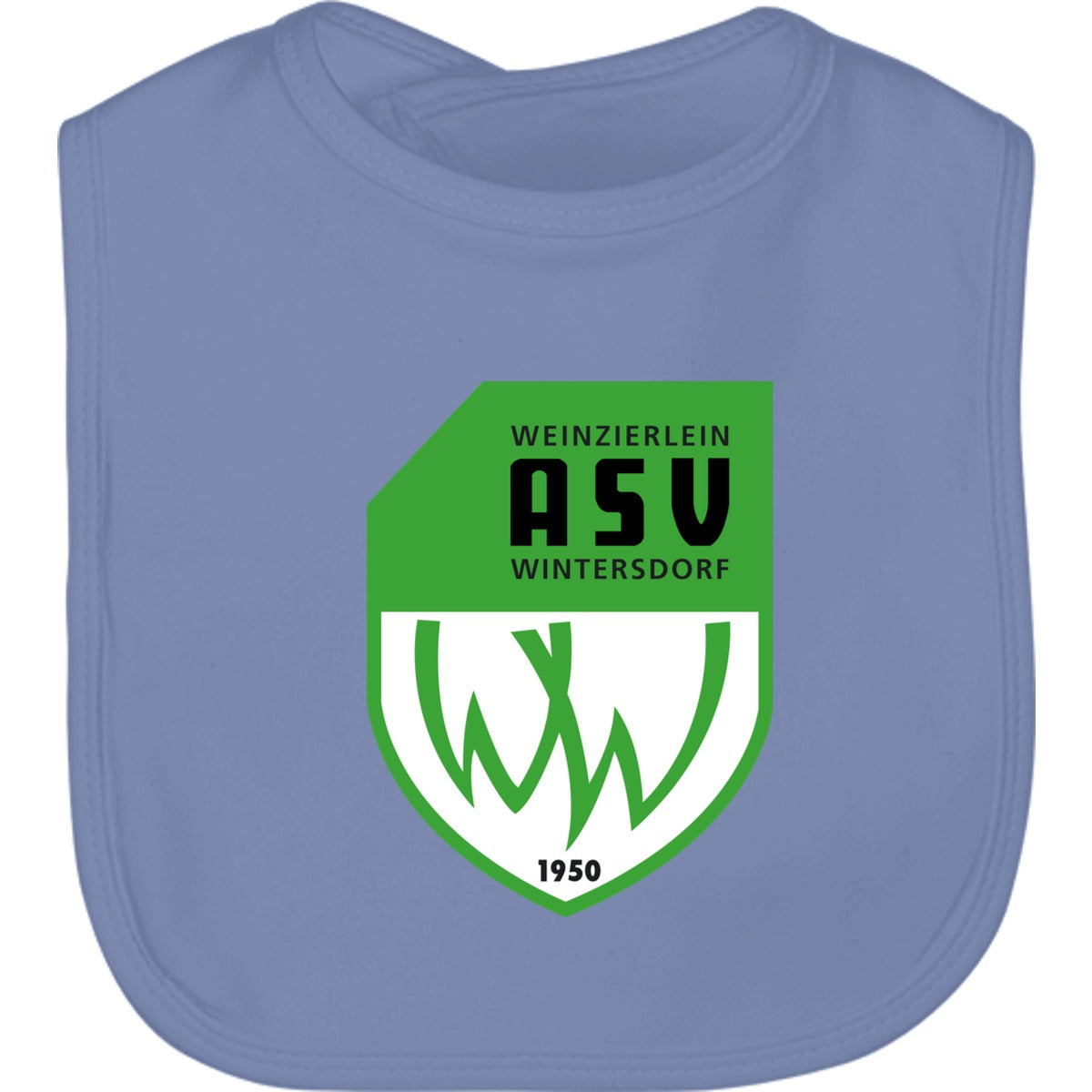 Baby Latz BZ12 – ASV-Wappen mittig groß Dusty Blue Vorderseite