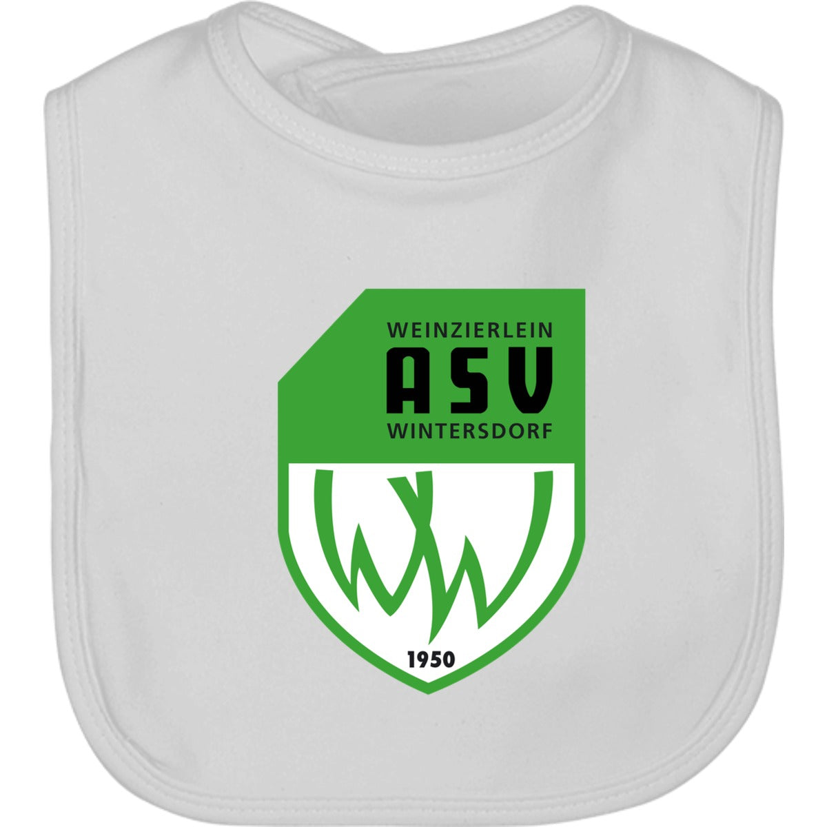 Baby Latz BZ12 – ASV-Wappen mittig groß White Vorderseite