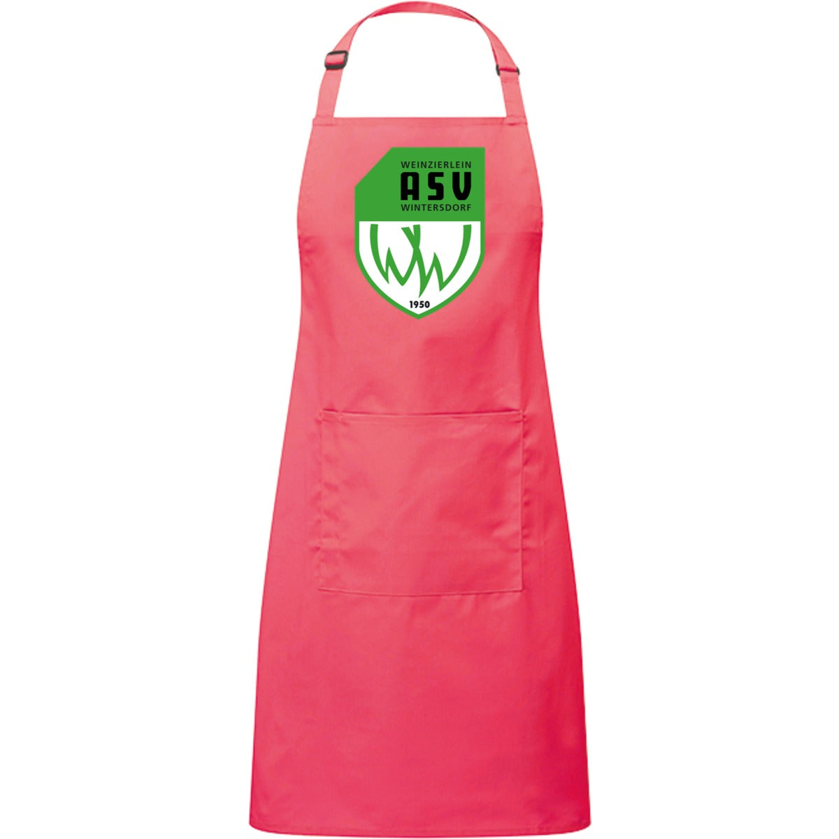 Kochschürze mit Tasche PR154 – ASV-Wappen mittig groß Fuchsia Vorderseite