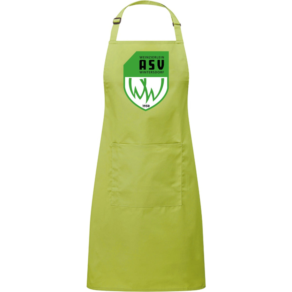 Kochschürze mit Tasche PR154 – ASV-Wappen mittig groß Lemon Vorderseite