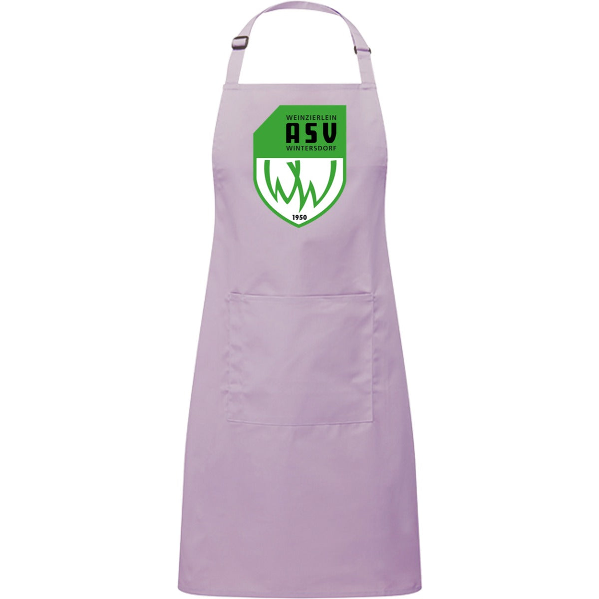 Kochschürze mit Tasche PR154 – ASV-Wappen mittig groß Lilac Vorderseite