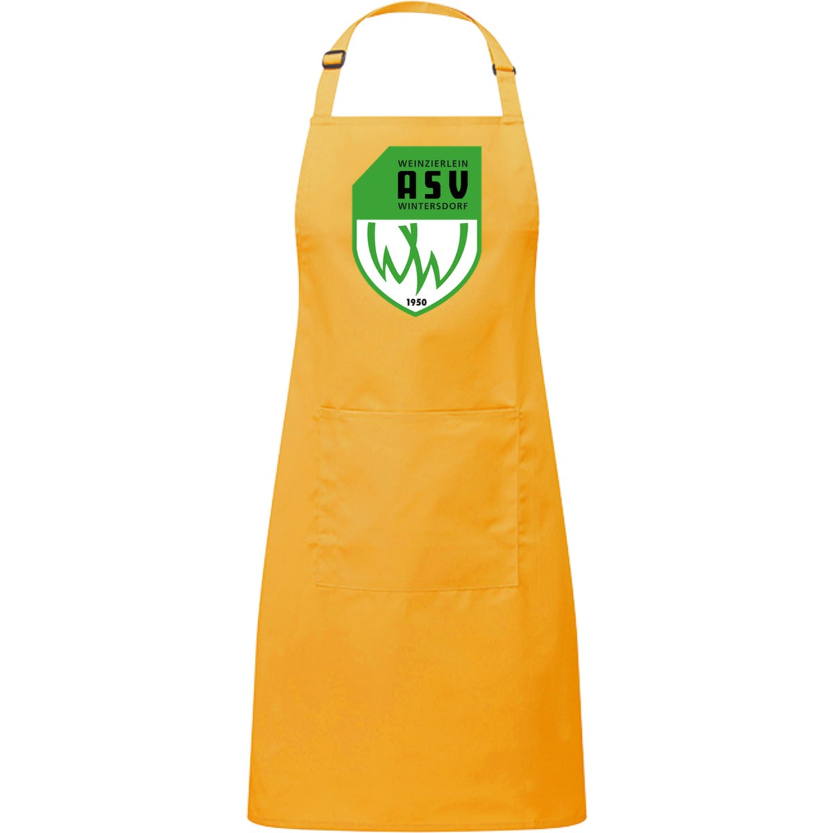 Kochschürze mit Tasche PR154 – ASV-Wappen mittig groß Sunflower Vorderseite