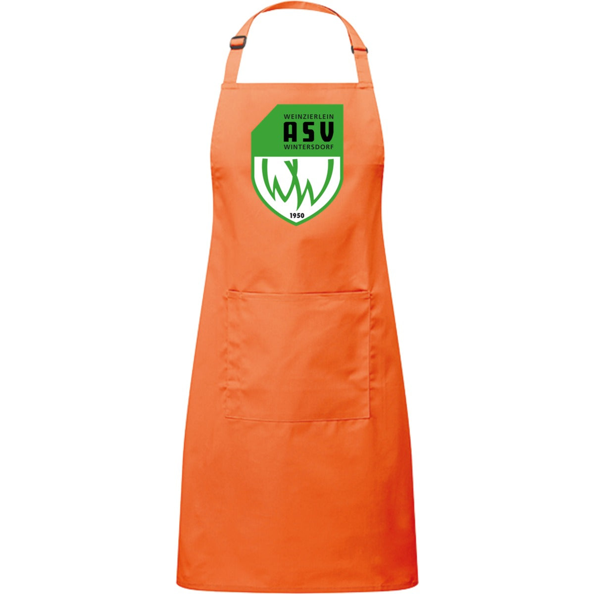 Kochschürze mit Tasche PR154 – ASV-Wappen mittig groß Terracotta Vorderseite