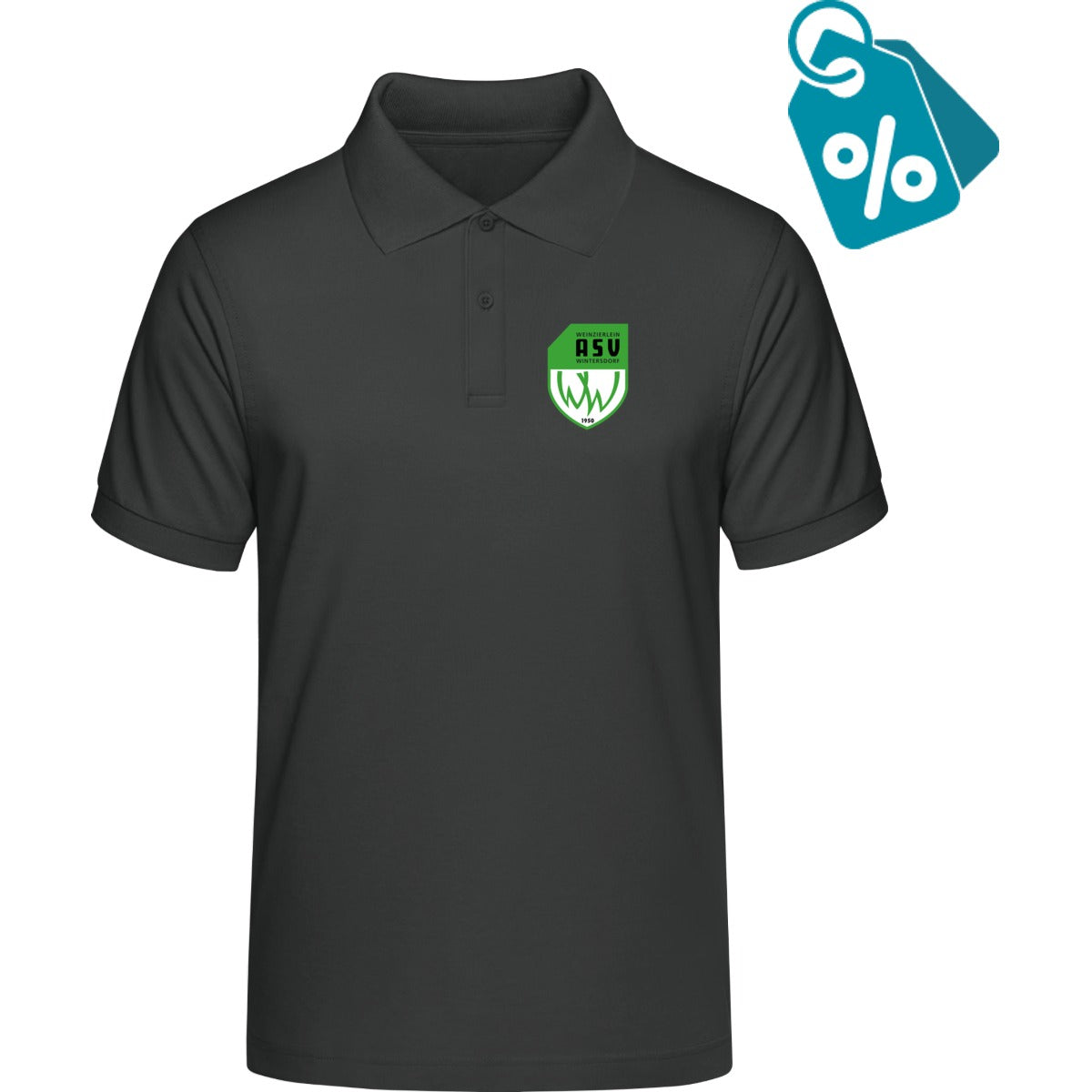 B&C Unisex Polo ID 001 BCPUI10 – ASV-Wappen herzseitig Anthracite Vorderseite