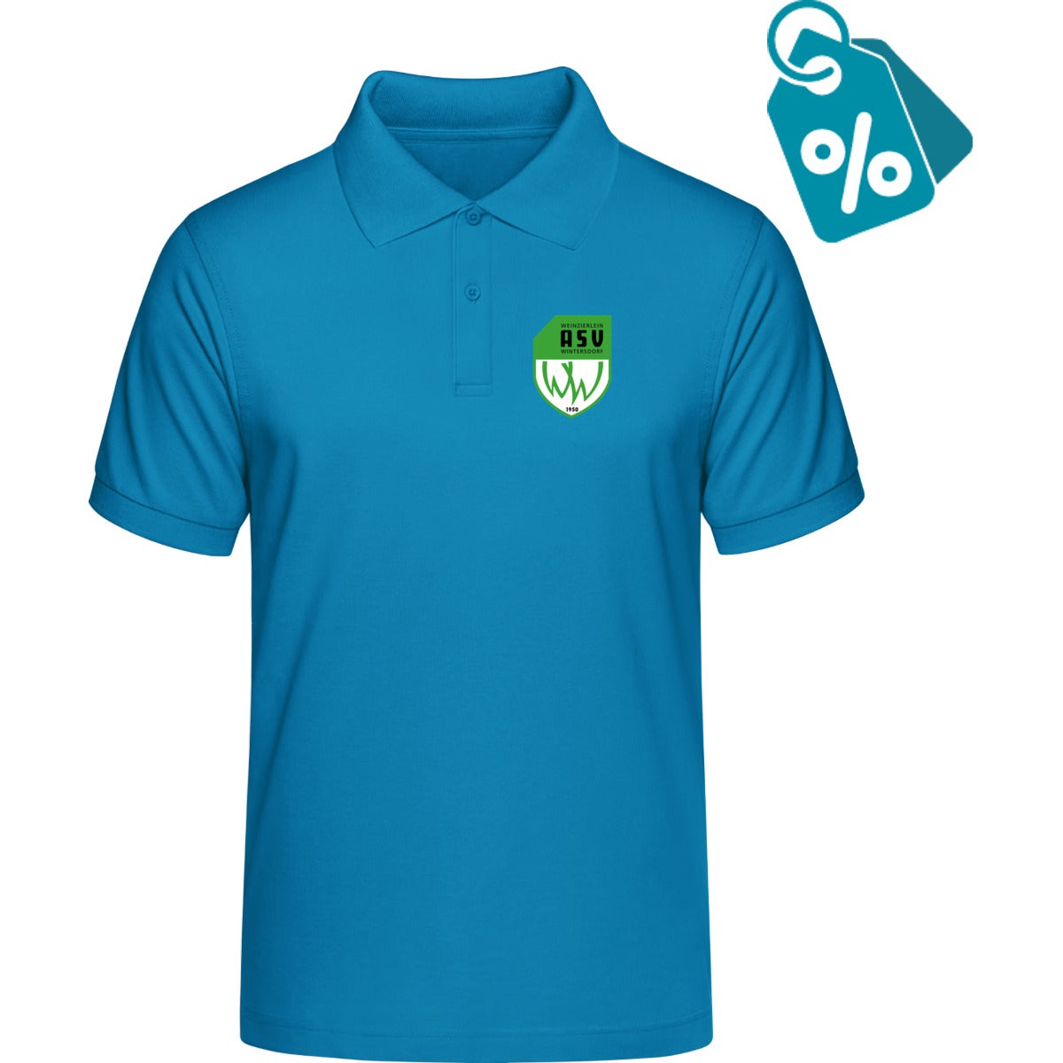 B&C Unisex Polo ID 001 BCPUI10 – ASV-Wappen herzseitig Atoll Vorderseite