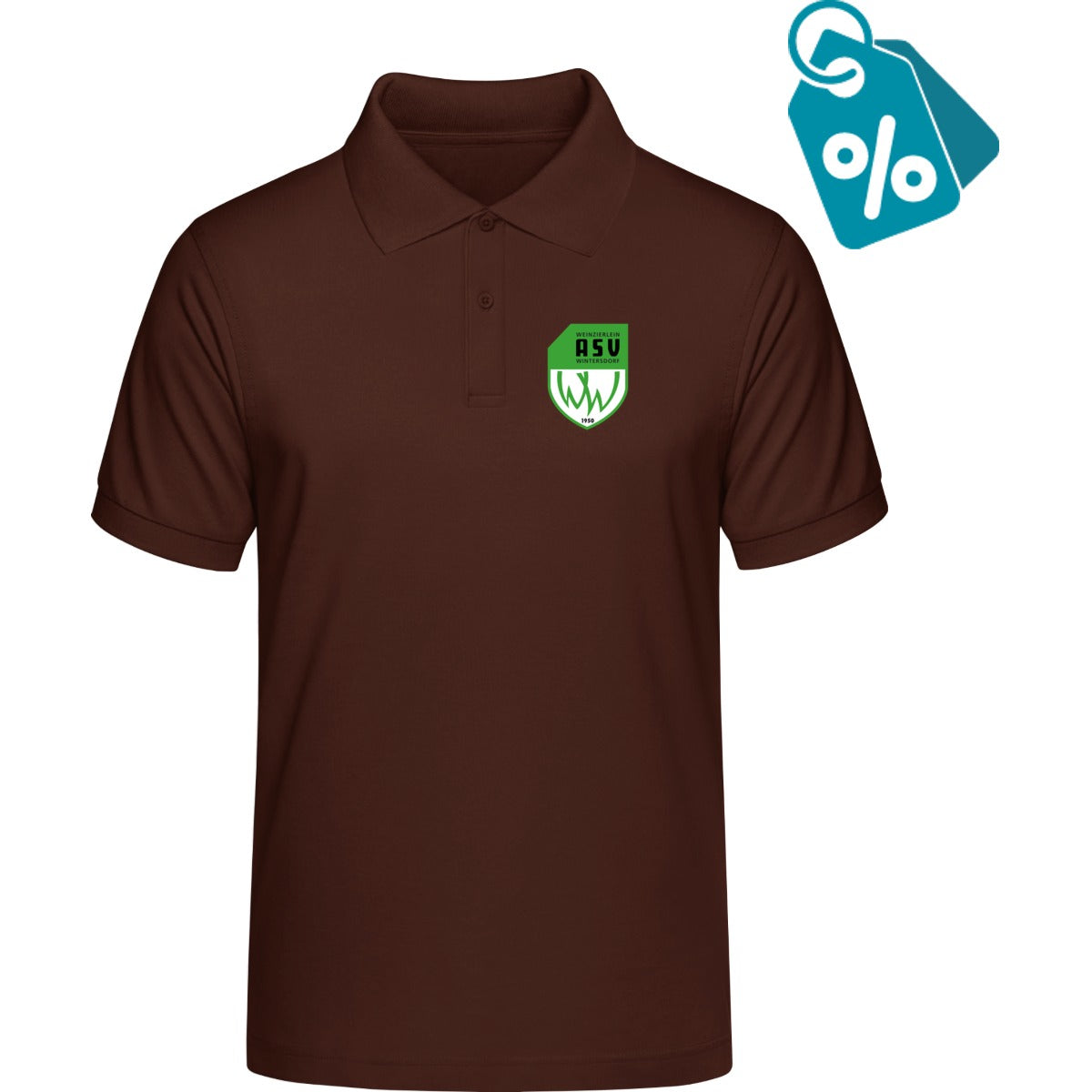 B&C Unisex Polo ID 001 BCPUI10 – ASV-Wappen herzseitig Brown Vorderseite