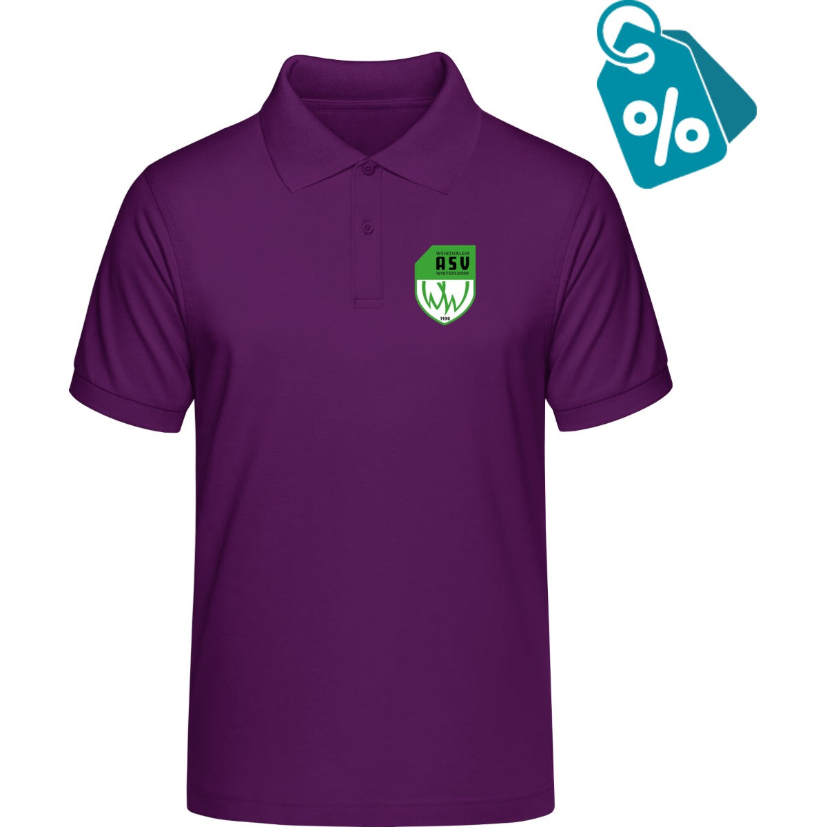 B&C Unisex Polo ID 001 BCPUI10 – ASV-Wappen herzseitig Purple Vorderseite