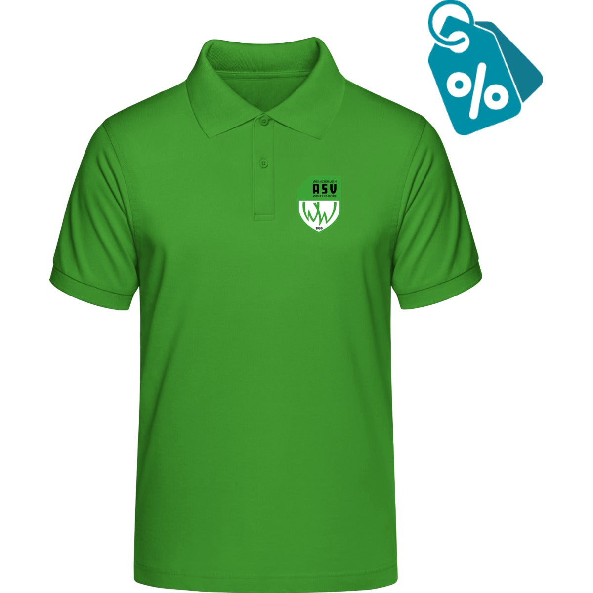 B&C Unisex Polo ID 001 BCPUI10 – ASV-Wappen herzseitig Real Green Vorderseite