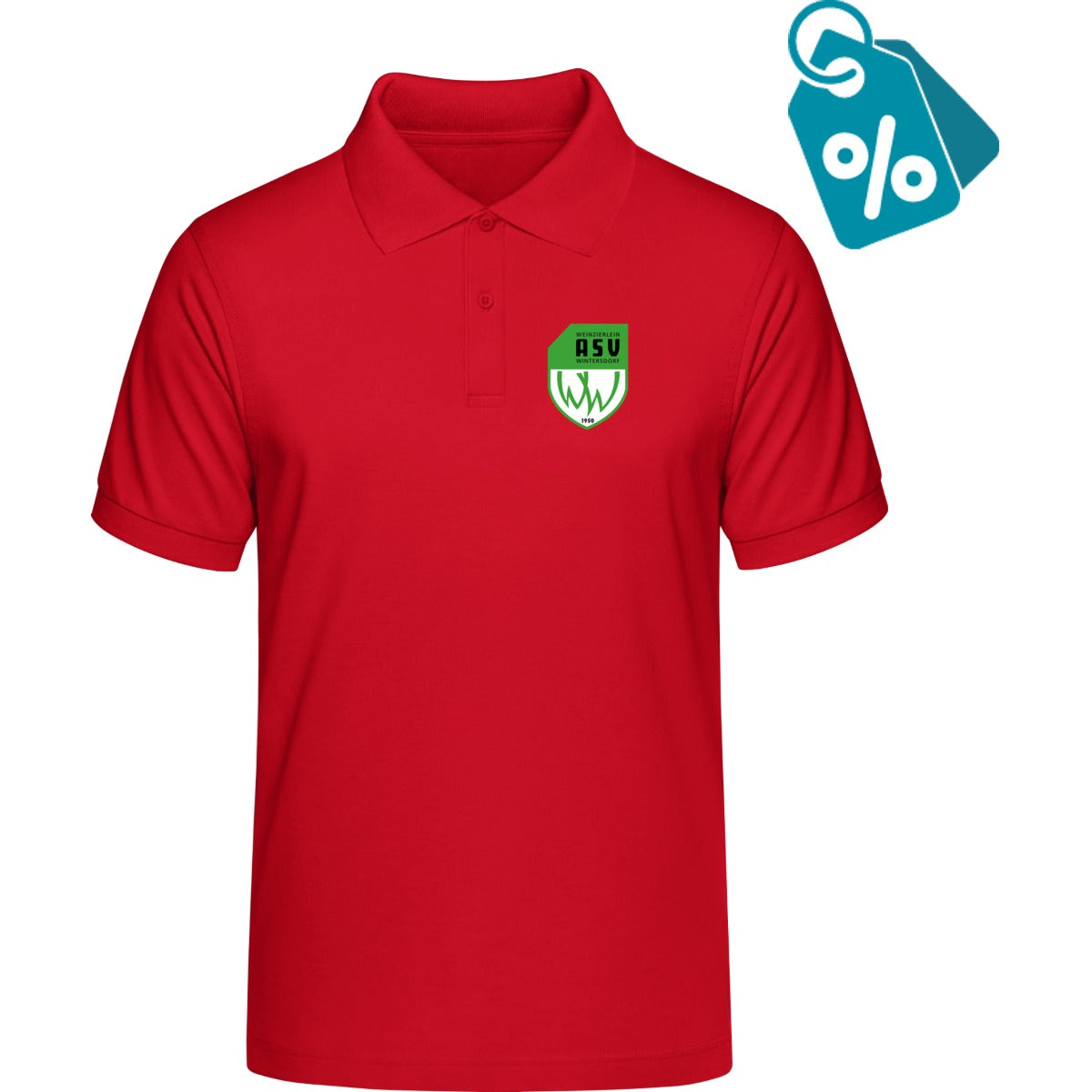 B&C Unisex Polo ID 001 BCPUI10 – ASV-Wappen herzseitig Red Vorderseite
