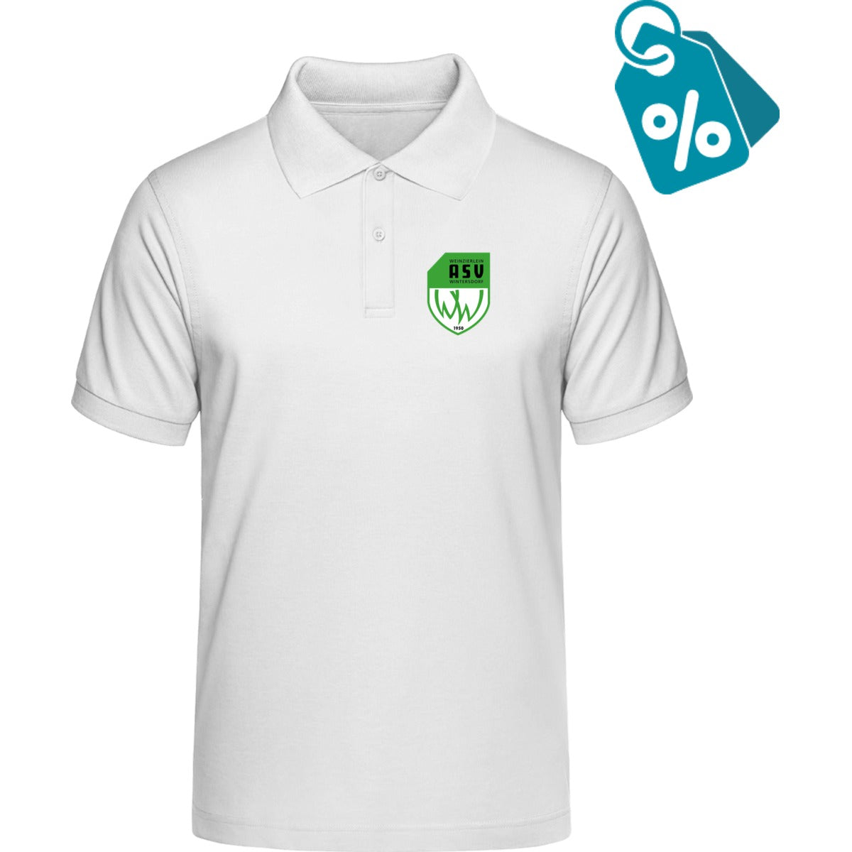 B&C Unisex Polo ID 001 BCPUI10 – ASV-Wappen herzseitig White Vorderseite