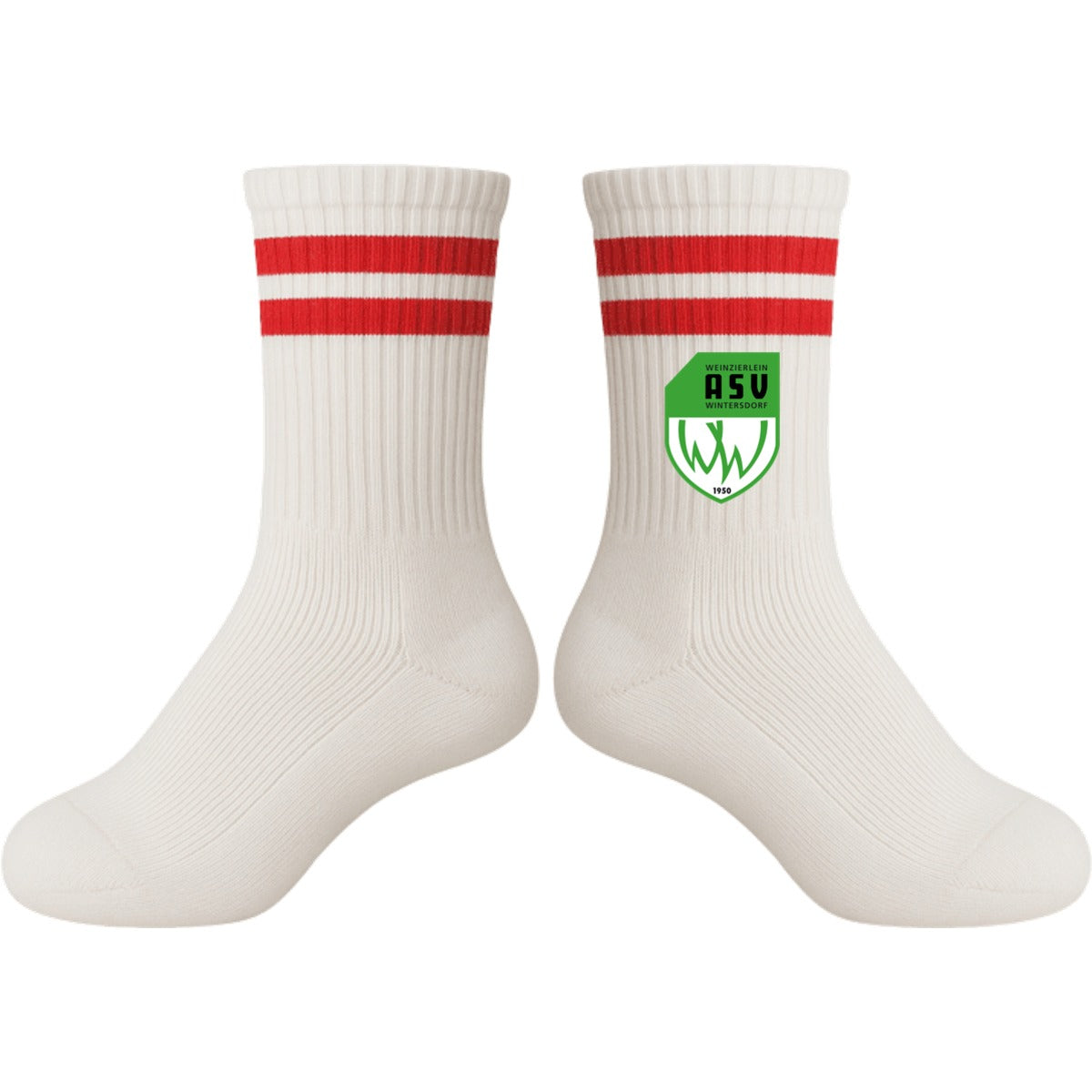 Tennis Socks Kids Socken für Kinder L05004K – ASV-Wappen mittig groß White/Red Vorderseite
