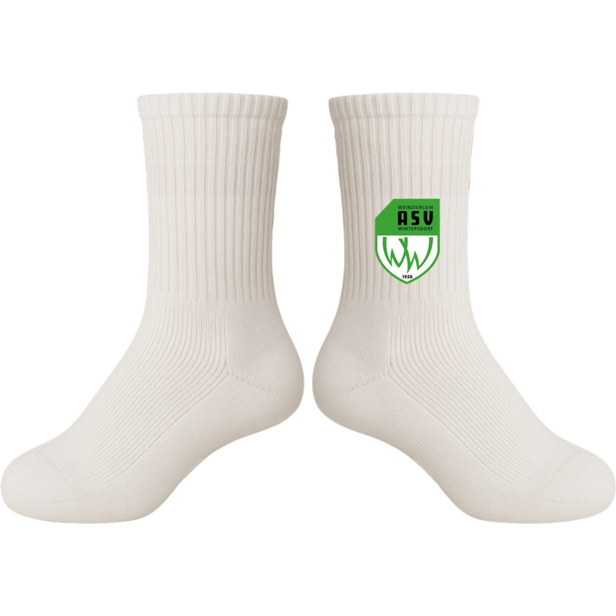 Tennis Socks Kids Socken für Kinder L05004K – ASV-Wappen mittig groß White/White Vorderseite