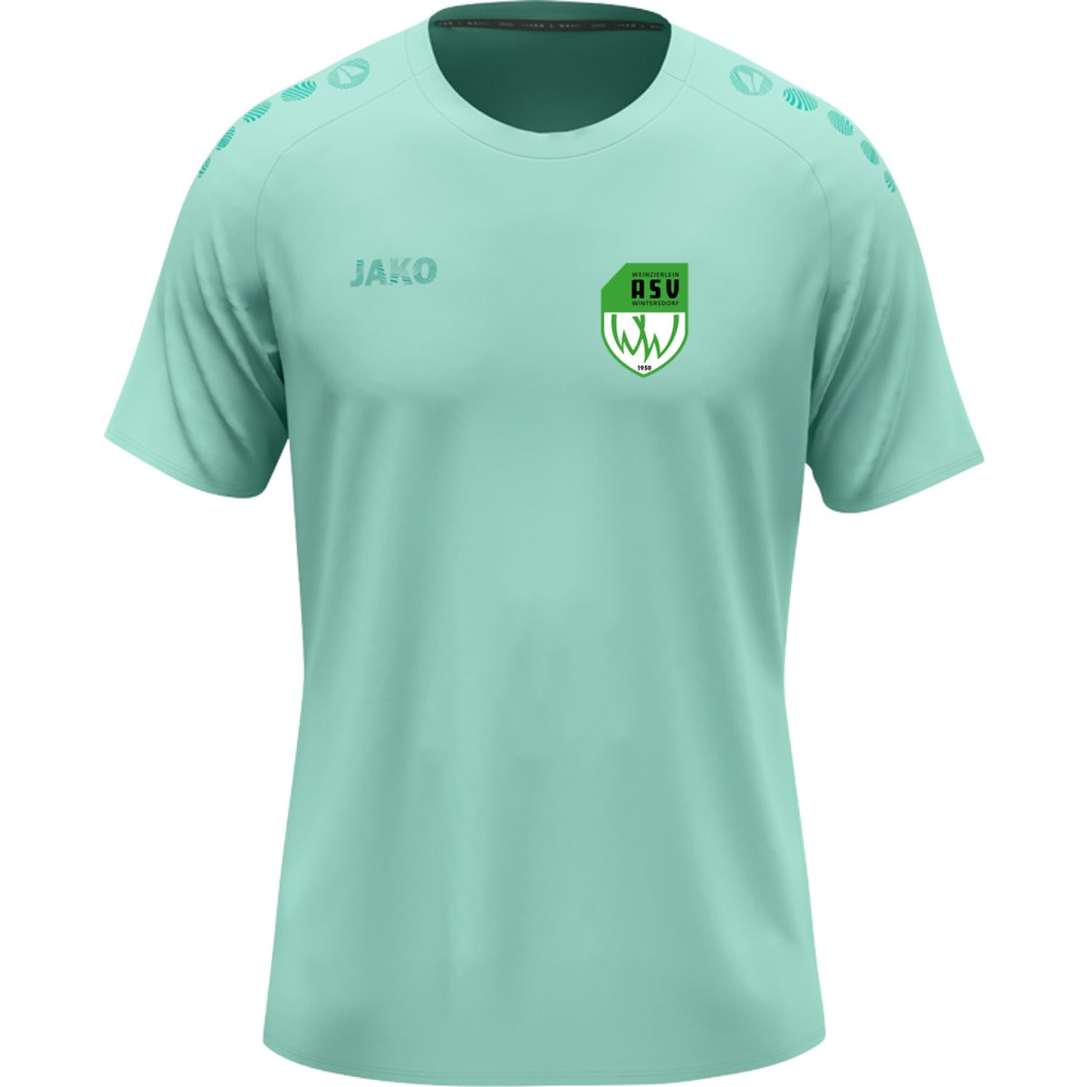 JAKO T-Shirt Light Flow Herren 6176M – ASV-Wappen herzseitig Minze Vorderseite