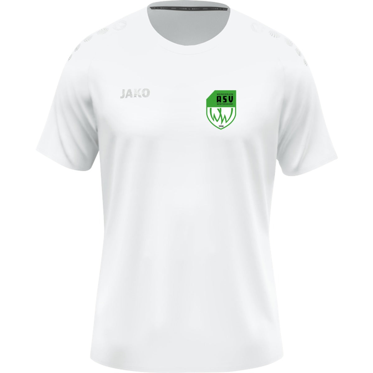 JAKO T-Shirt Light Flow Herren 6176M – ASV-Wappen herzseitig Weiß Vorderseite