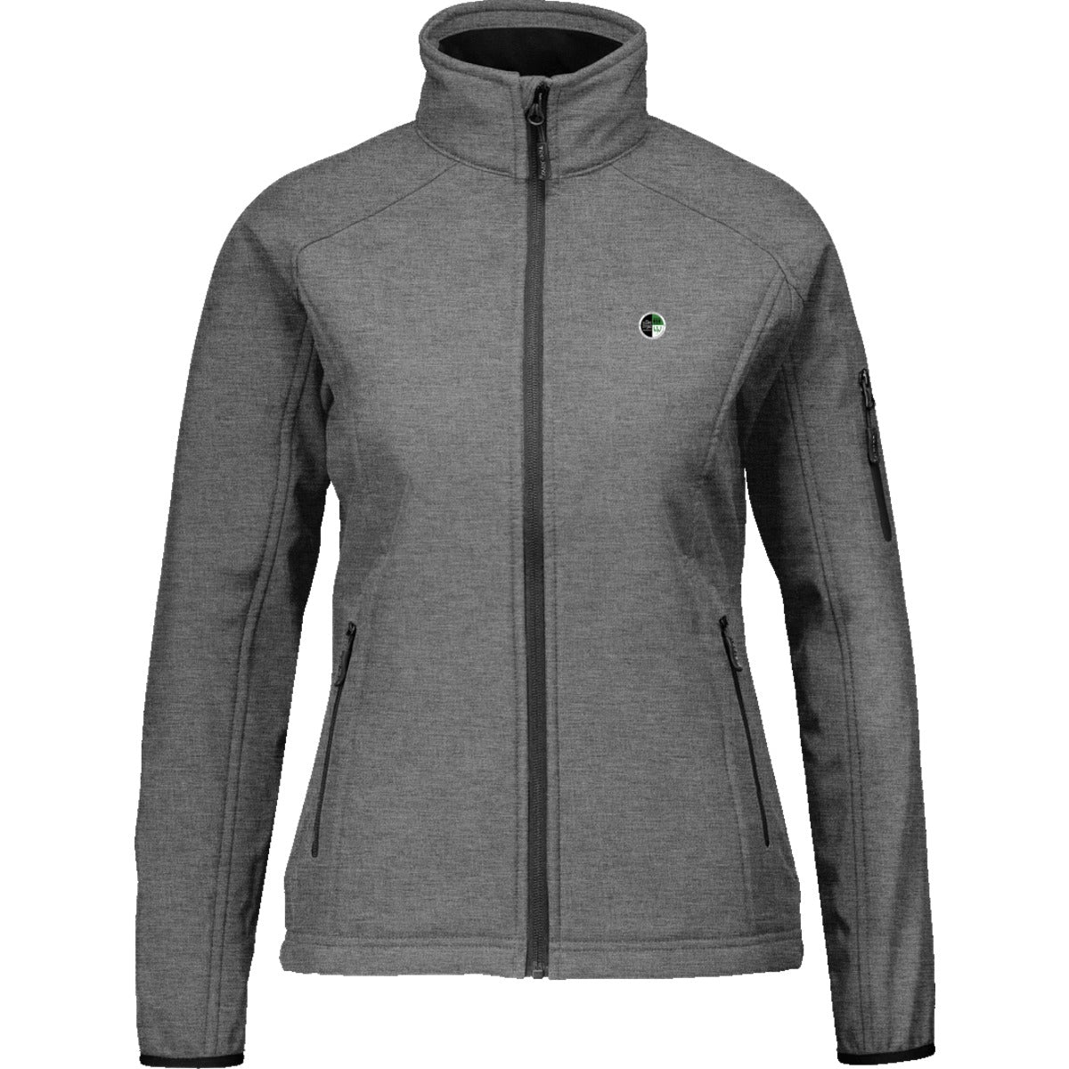TJ9511-Softshell-Damen – Vereinslogo herzseitig Grey Melange Vorderseite