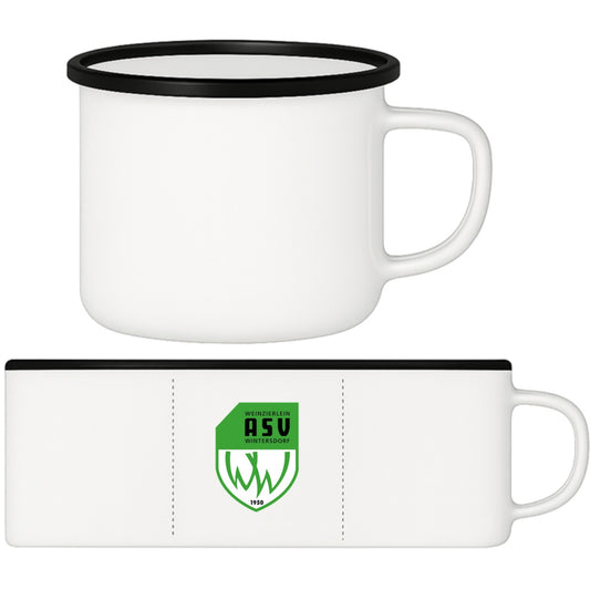 Emaille Tasse EMAILLE-12N – ASV-Wappen mittig groß Schwarz Vorderseite