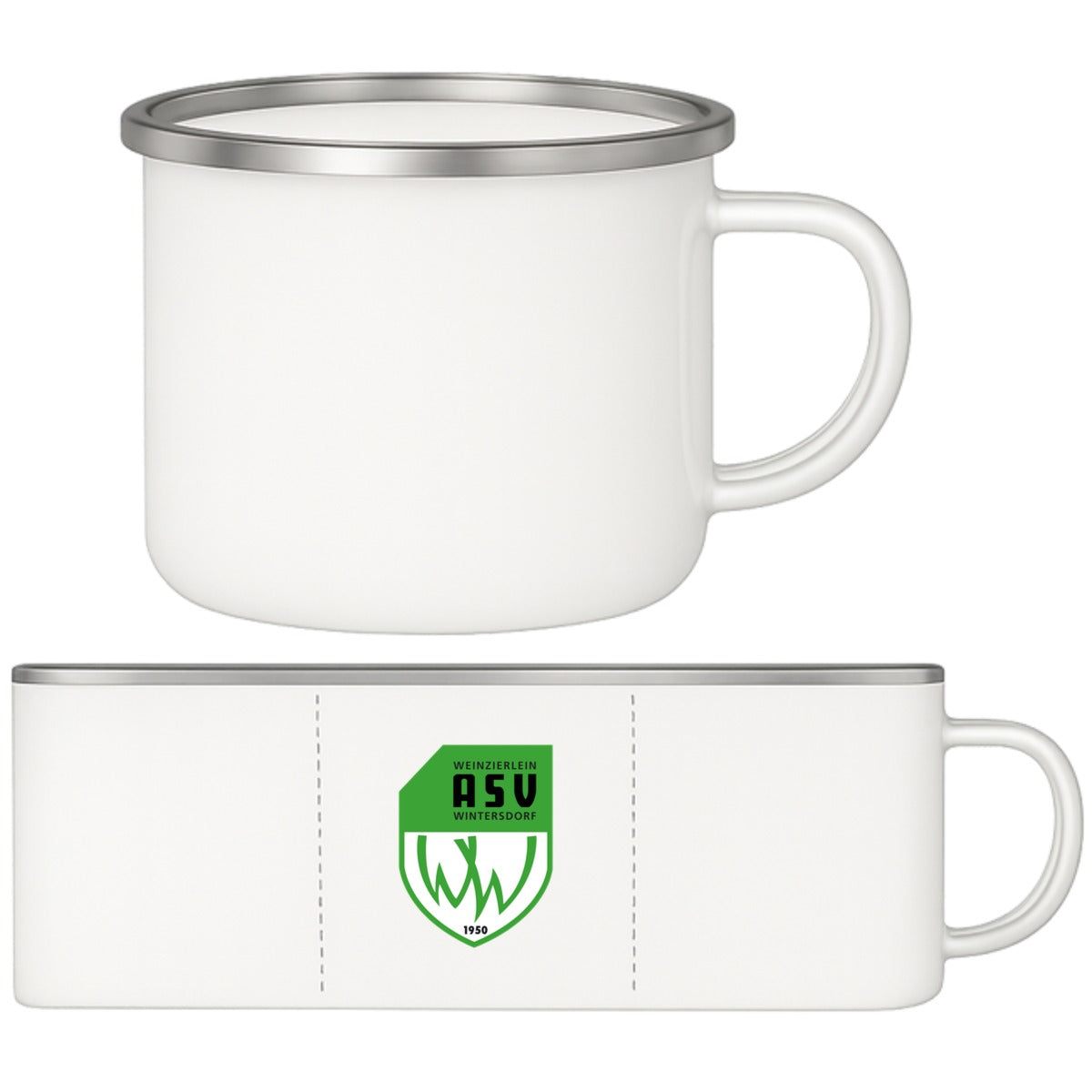 Emaille Tasse EMAILLE-12N – ASV-Wappen mittig groß Silber Vorderseite