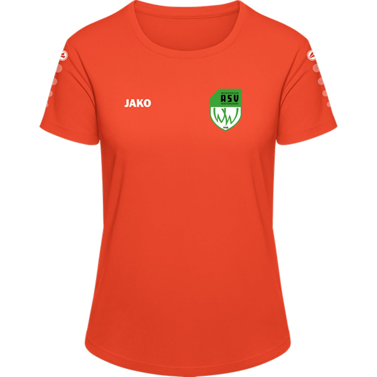 JAKO Trikot Team Damen Kurzarm 4233D – ASV-Wappen herzseitig Flame Vorderseite