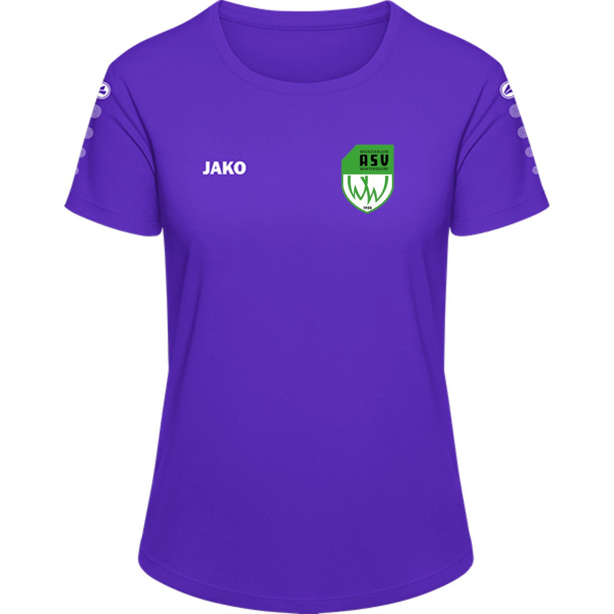 JAKO Trikot Team Damen Kurzarm 4233D – ASV-Wappen herzseitig Lila Vorderseite