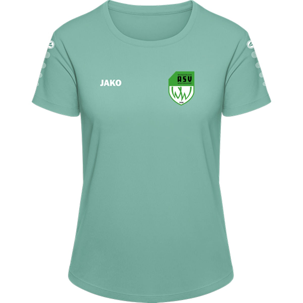 JAKO Trikot Team Damen Kurzarm 4233D – ASV-Wappen herzseitig Minze Vorderseite