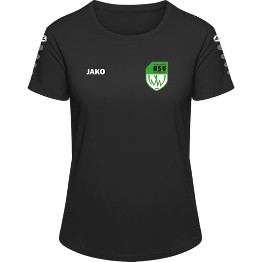 JAKO Trikot Team Damen Kurzarm 4233D – ASV-Wappen herzseitig Schwarz Vorderseite