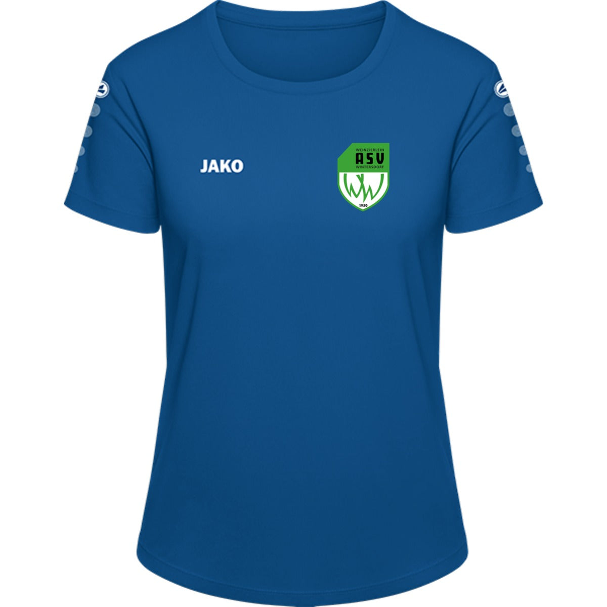 JAKO Trikot Team Damen Kurzarm 4233D – ASV-Wappen herzseitig Sportroyal Vorderseite
