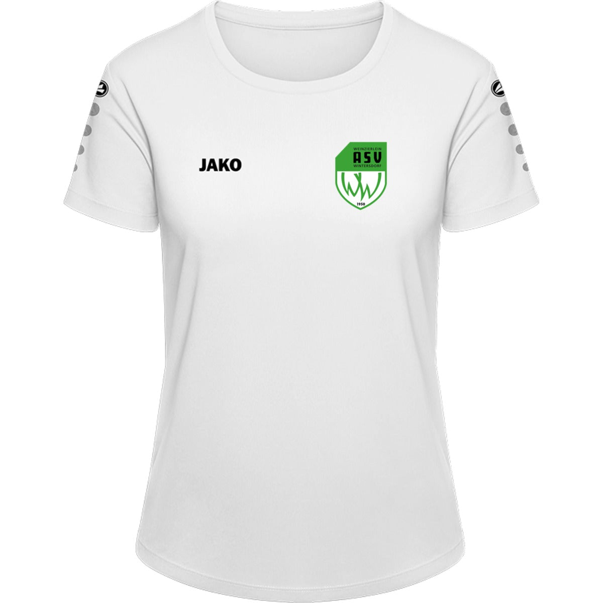 JAKO Trikot Team Damen Kurzarm 4233D – ASV-Wappen herzseitig Weiß Vorderseite